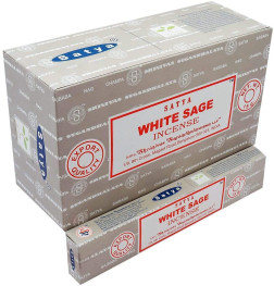 Encens Bâtons SAUGE BLANCHE (White Sage) Satya - (Boîte de 12 paquets de 15g)